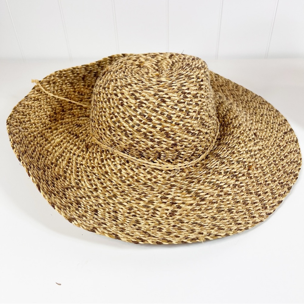 FLORA BELLA Wide Brim Raffia‎ Sun Hat Beige Floppy